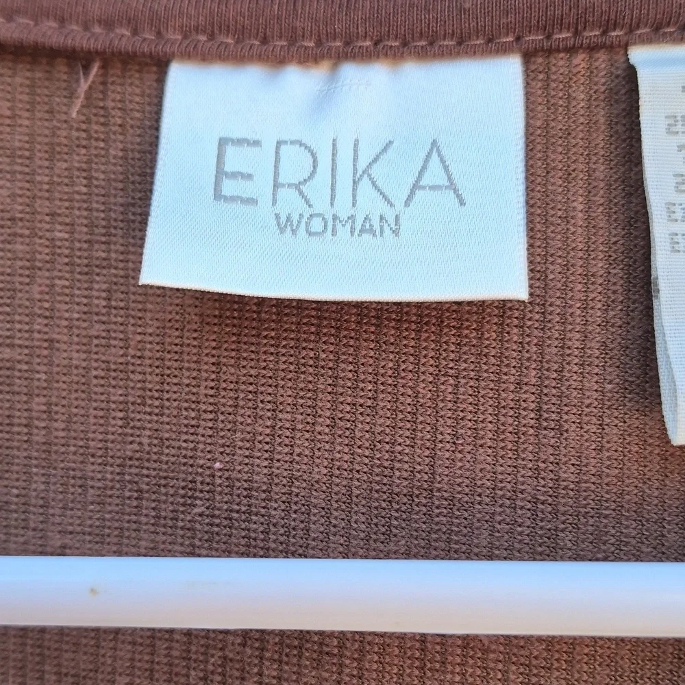 Womens 3x Brown Corduroy Zip-Up Jacket By ERIKA - Picture 4 of 9